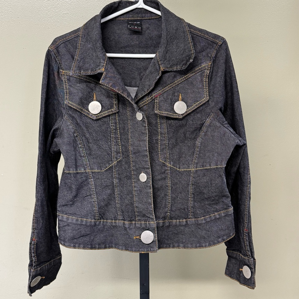 FUBU RARE Vintage “The Collection” Denim Jean Jacket 1990s Dark Wash Sz 1x